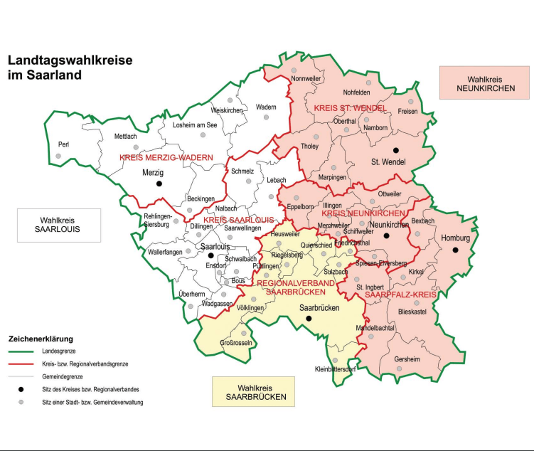 Wahlkreise Saarland Landtagswahl Saarland 2022