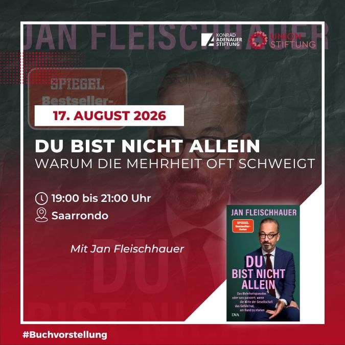 Du bist nicht allein - Warum die Mehrheit oft schweigt: Ein Abend mit Jan Fleischhauer über das Gefühl vieler Bürger, nicht gehört zu werden
