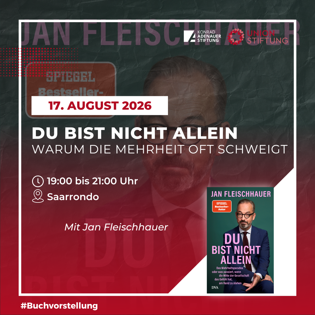 Du bist nicht allein - Warum die Mehrheit oft schweigt: Ein Abend mit Jan Fleischhauer über das Gefühl vieler Bürger, nicht gehört zu werden